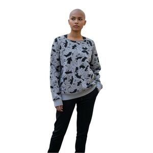 NIKE SB EVERETT DUDES CREW-NECK GRAY & BLACK SWEATSHIRT WITH THUMB HOLES MEDIUM